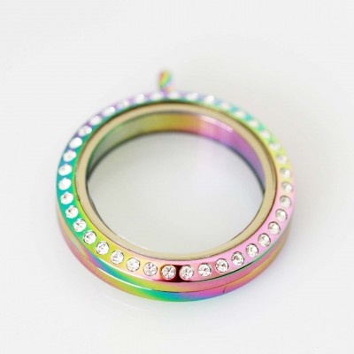 Rainbow Bling Screw Top Locket
